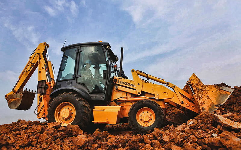 LiuGong CLG 766A, backhoe loaders, 2021 loaders, construction machinery, loader in career, special equipment, construction equipment, LiuGong, HD wallpaper