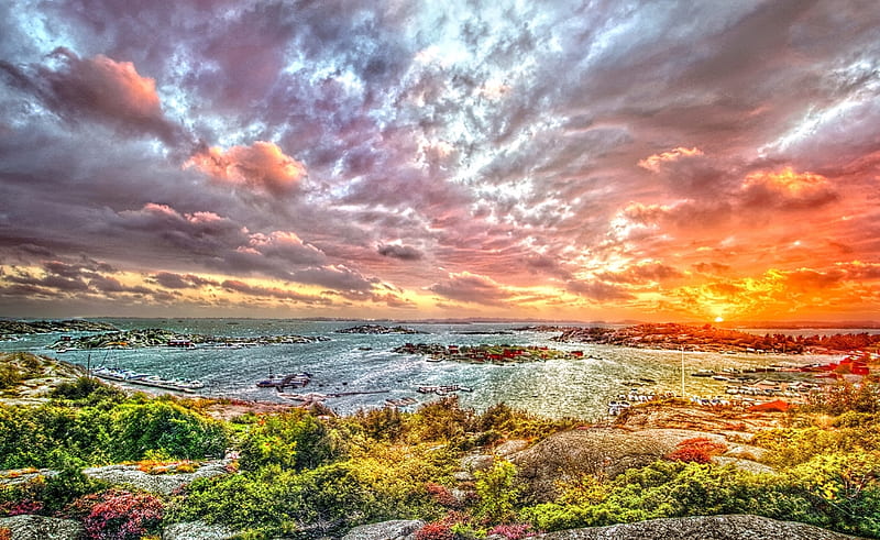 R - High Dynamic Range, high dynamic range, background, nice, landscapes, flowers, waterscape, paisage, hills, sunrises, port, oceanscape, harbour, purple, seascape, red, bonito, leaves, sand, green, beije, horizon, foam, maroon, paisagem, day, r, branches, pc, scene, oceans, orange, clouds, cenario, scenario, evening, islands, paysage, cena, houses, panorama, scen, water, cool, awesome, computer, hop, bay, ships, brown, sea, graphy, sunsets, land, amazing, view, baots, line, leaf, range, plants, harbor, coast, HD wallpaper