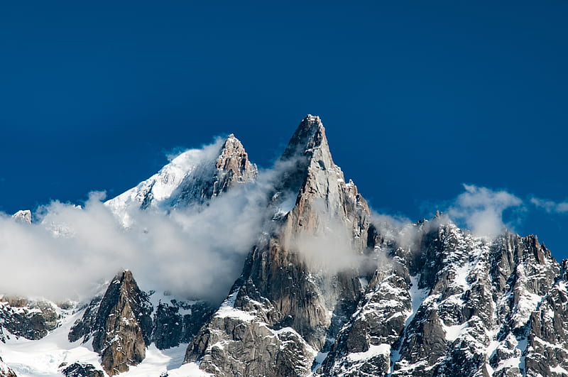 snowy mountain summit during daytime, HD wallpaper