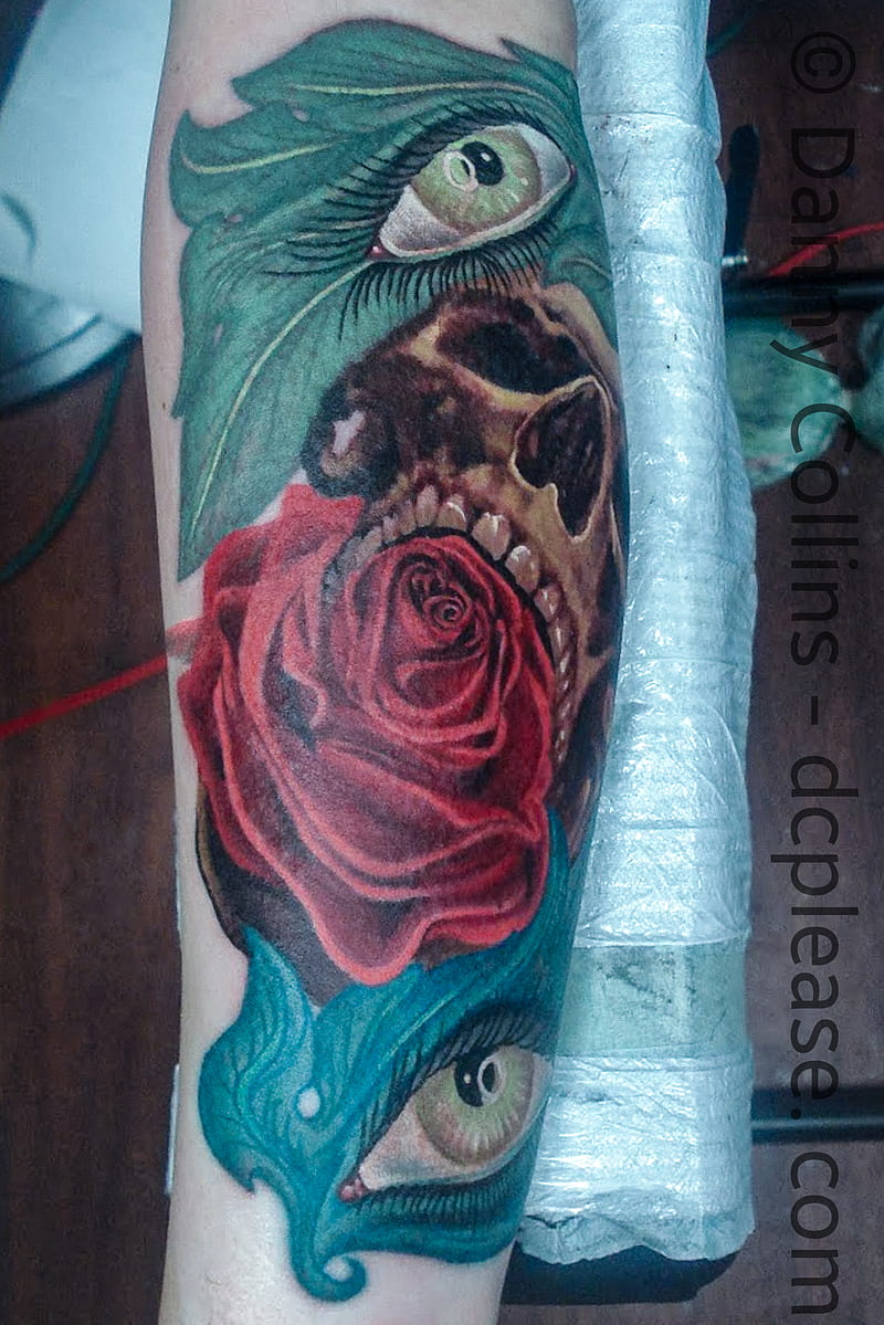 Red Rose Flower 3d Realistic Color Real Tattoo by Jackie R  Flickr