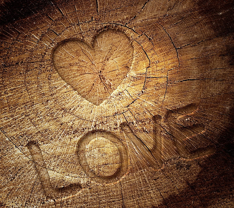 Love Inscription, cracks, heart, inscription, letter, love, wood, HD wallpaper