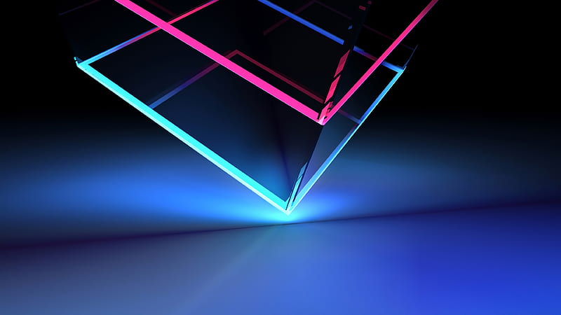 Neon Cube Abstract Shapes , abstract, artist, artwork, digital-art, shapes, neon, cube, HD wallpaper