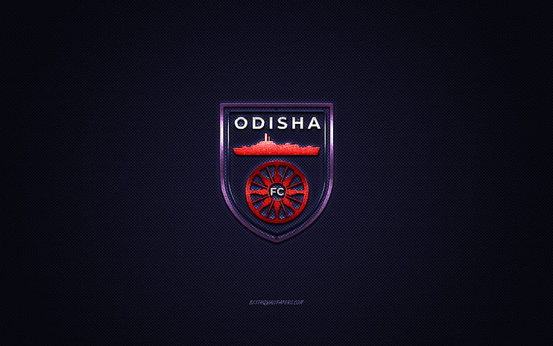 Odisha FC, Indian football club, red logo, blue carbon fiber background,  Indian Super League, HD wallpaper | Peakpx