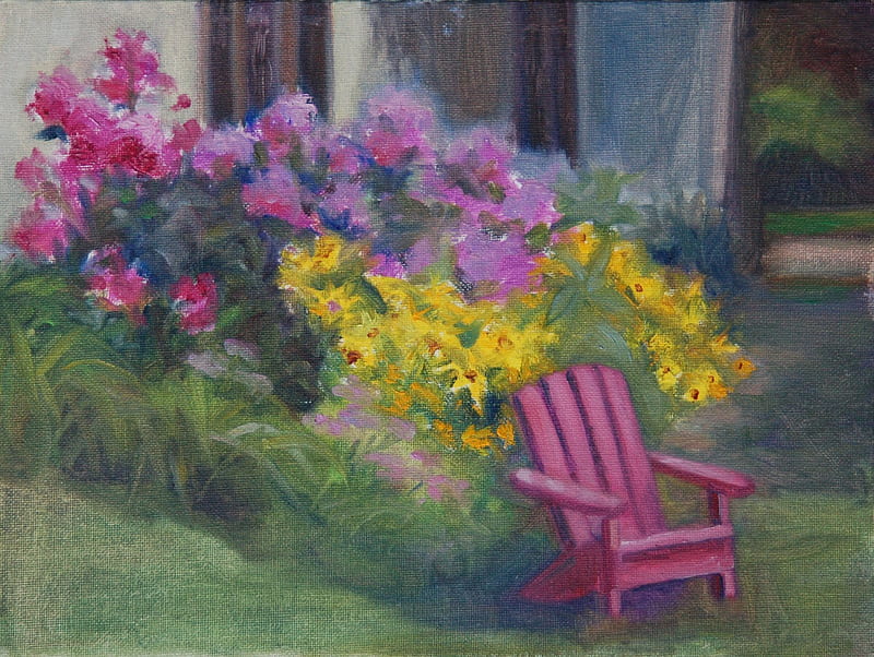 Quiet little garden, garden peaceful, flowers, pleasant, restful, HD wallpaper