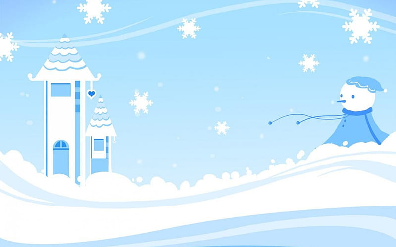 Blue Christmas Snow Man, christmas, net, snow, man, blirk, blue, HD wallpaper