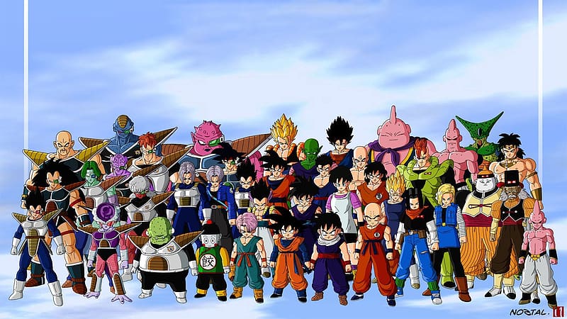 Anime, Dragon Ball Z, Dragon Ball, Goku, Gohan (Dragon Ball), Trunks (Dragon Ball), Majin Buu, Android 17 (Dragon Ball), Android 18 (Dragon Ball), HD wallpaper