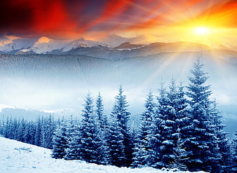 Winter, bonito, magic, clouds, snowy, magic winter, splendor, beauty ...