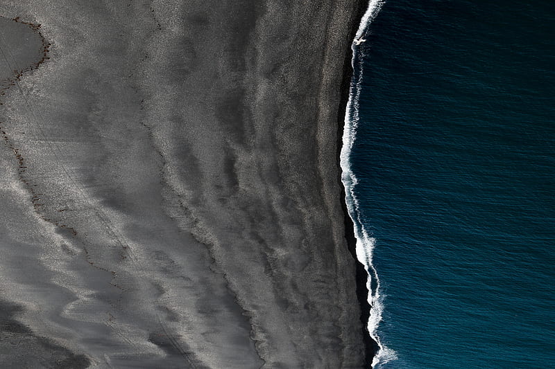 Black Sand Iceland Landscape Space Vik , sand, digital-universe, landscape, space, nature, HD wallpaper