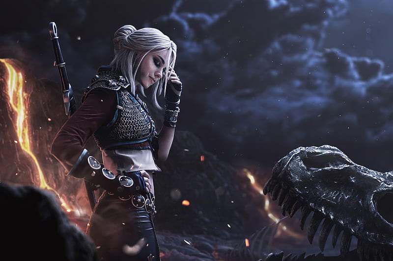 Women Cosplay Ciri The Witcher Model The Witcher 3 Wild Hunt White Hair Hd Wallpaper Peakpx
