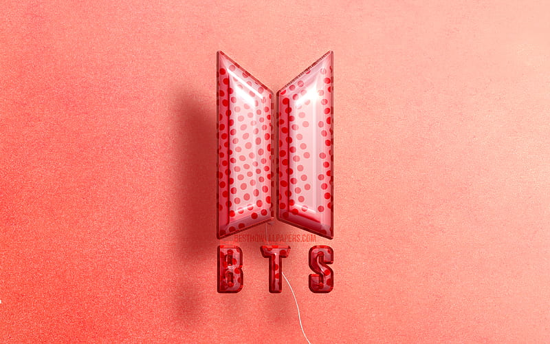 Bts logo 3d, obra de arte, logo de bangtan boys, banda coreana, globos rosa  realistas, Fondo de pantalla HD | Peakpx
