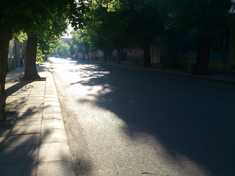 a street early in the morning, early, sunrise, morning, yambol, street, bulgaria, HD wallpaper