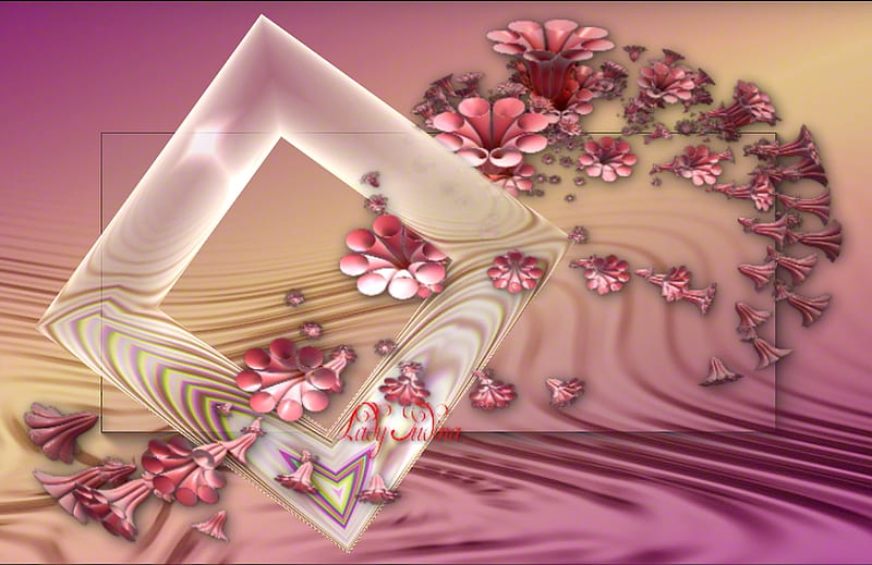 Pink Migration Fractal, fractal, frame, Abstract, digital, flowers, pink, HD wallpaper