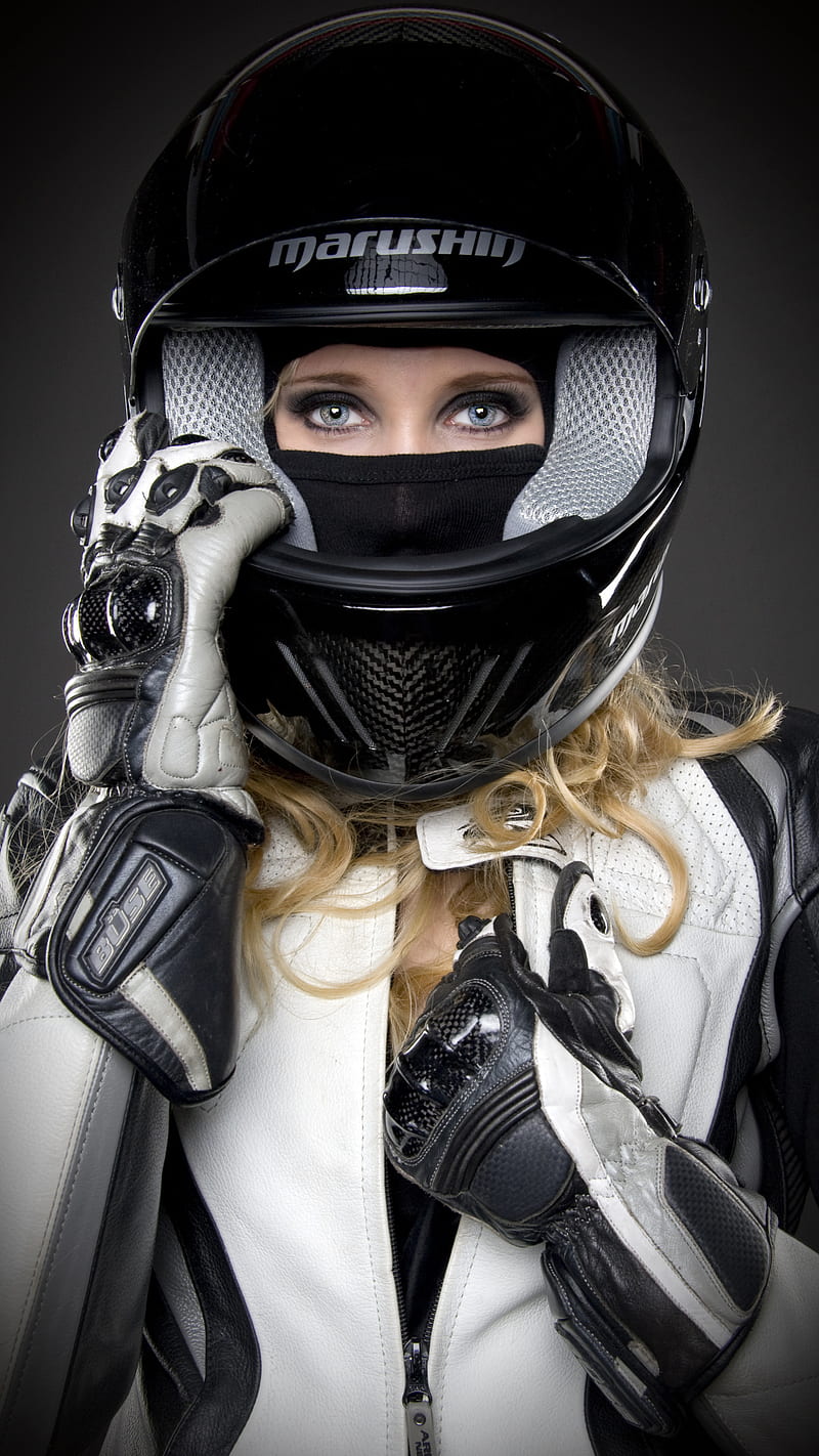 Woman best sale with helmet