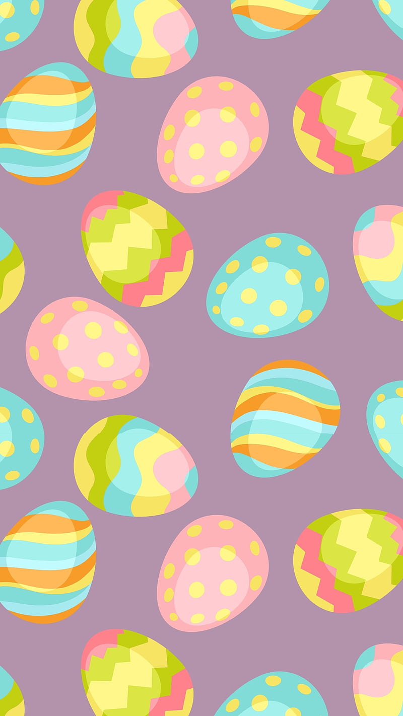 Easter Eggs Pattern, adorable funny bunnies, aesthetic bunny rabbit, colorful easter egg, kawaii theme, little sweet bunnies, lovely easter eggs, spring holiday theme, summer Easter, sweet pattern, wonderland, HD phone wallpaper