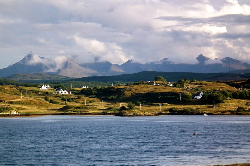 Isle of Skye - Scotland, Isle of Skye, Scottish Highlands, Cullins, Loch Snizort, Scotland, Skye, Cullin Mountains, HD wallpaper