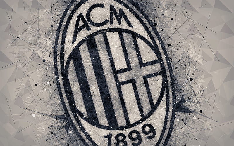 AC Milan logo, creative geometric art, Serie A, art emblem, Italian football club, Milan, Italy, football, HD wallpaper
