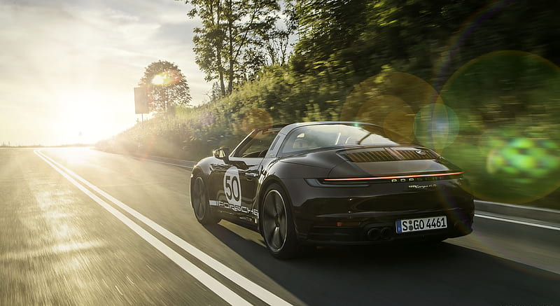 2021 Porsche 911 Targa 4S Heritage Design Edition (Color: Cherry Metallic) - Rear Three-Quarter , car, HD wallpaper 2021 Porsche 911 Targa 4S Heritage Design Edition (Color: Cherry Metallic) - Rear Three-Quarter , car, HD wallpaper
