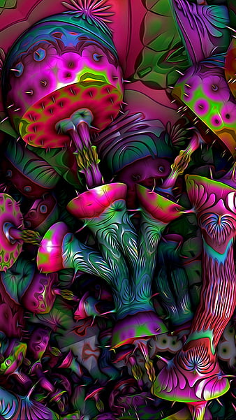 Trippy Town, abstract, mushroom, shroom, trip, HD wallpaper | Peakpx