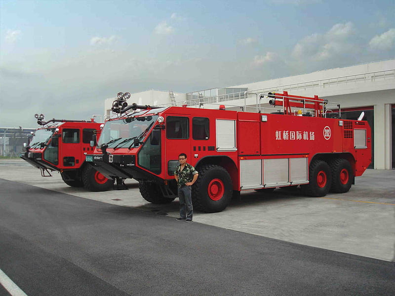 shanghi international airport fire truck, shanghi, fire, airport, international, truck, HD wallpaper
