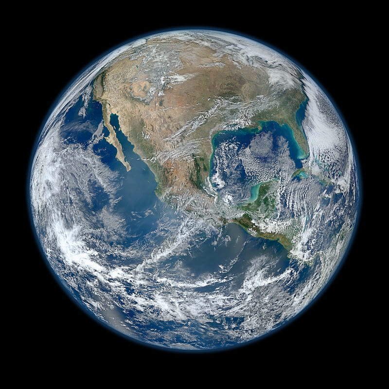 Earth, space, clouds, sea, globe, desert, North America, planet, HD phone wallpaper