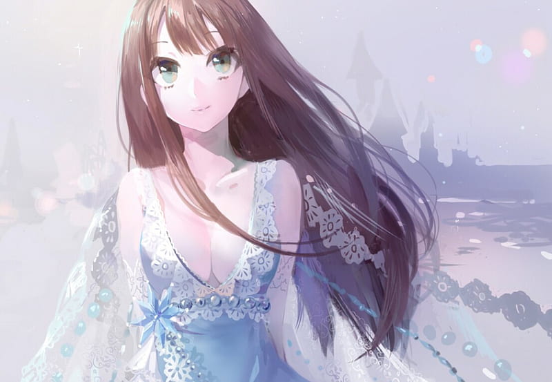 Fairy Desktop Long hair Anime Ice Princess blue cg Artwork png  PNGEgg