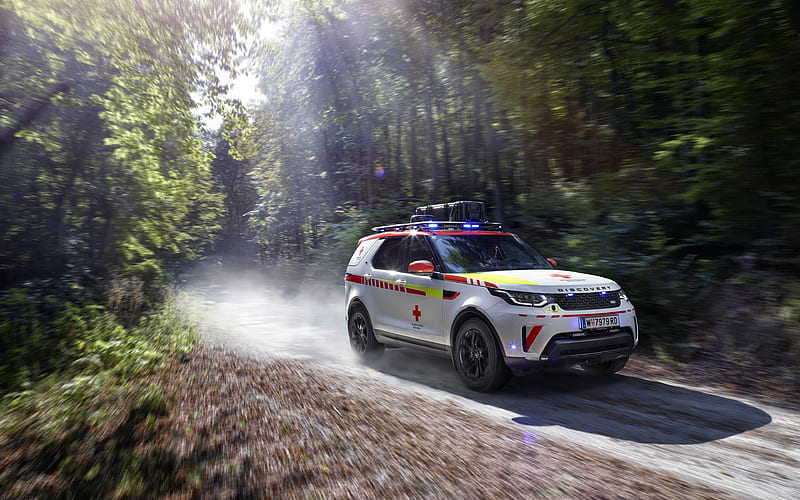 Land Rover Discovery, Red Cross Emergency Response, 2018 ambulance, SUV, rescue, Austria, Land Rover, HD wallpaper