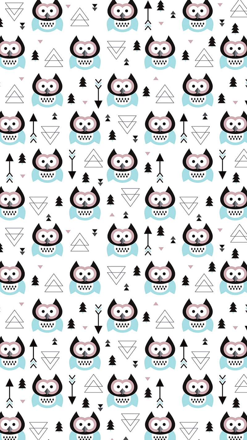 Owls, cute, pattern, tribal, HD phone wallpaper