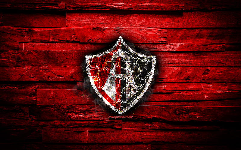  Atlas fc, logo en llamas, liga mx, de madera roja, club de fútbol mexicano, primera division, Fondo de pantalla HD