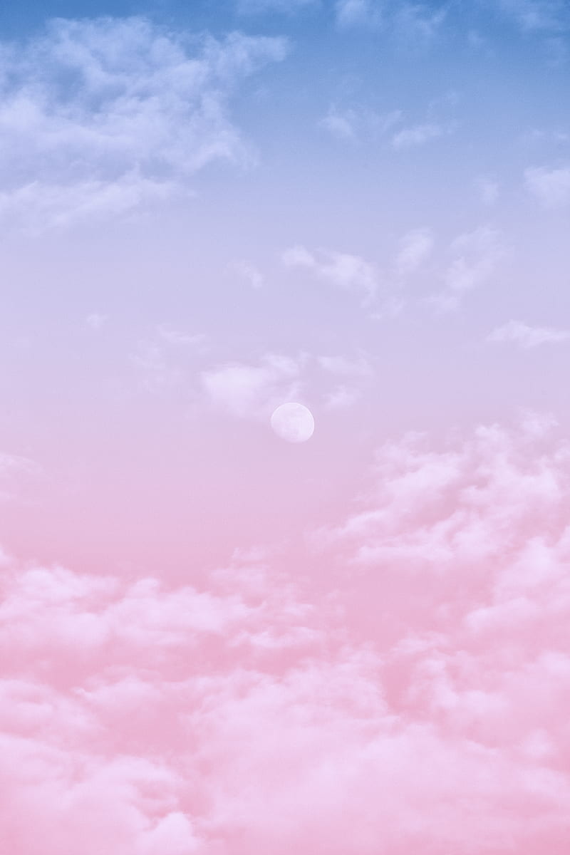 White Clouds in Pink and Blue Clouds, HD phone wallpaper