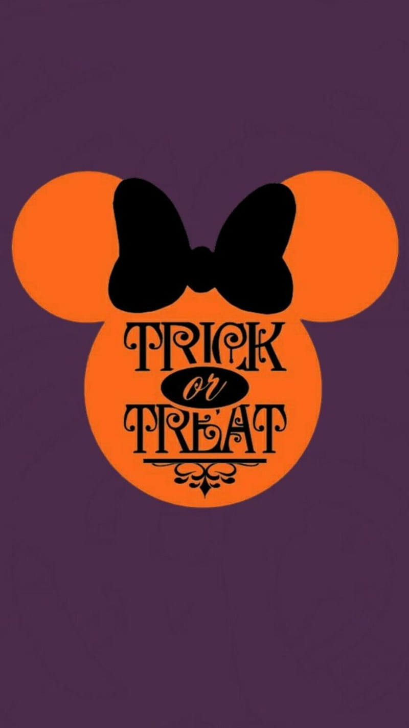 Trick or treat, minnie mouse, pumpkin, HD phone wallpaper