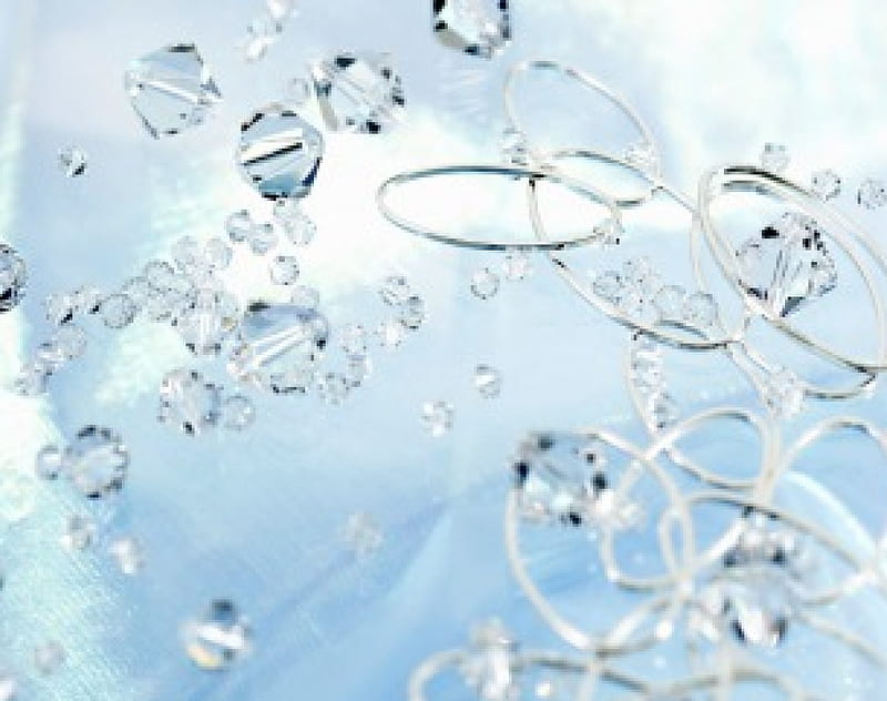 Silver and diamonds, diamond shaped beads, silver bangles, jewelry, HD wallpaper
