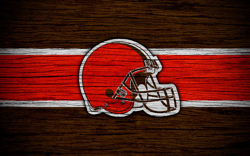 Cleveland Browns, NFL, , wooden texture, american football, logo, emblem, Cleveland, Ohio, USA, National Football League, American Conference for with resolution . High Quality, HD wallpaper