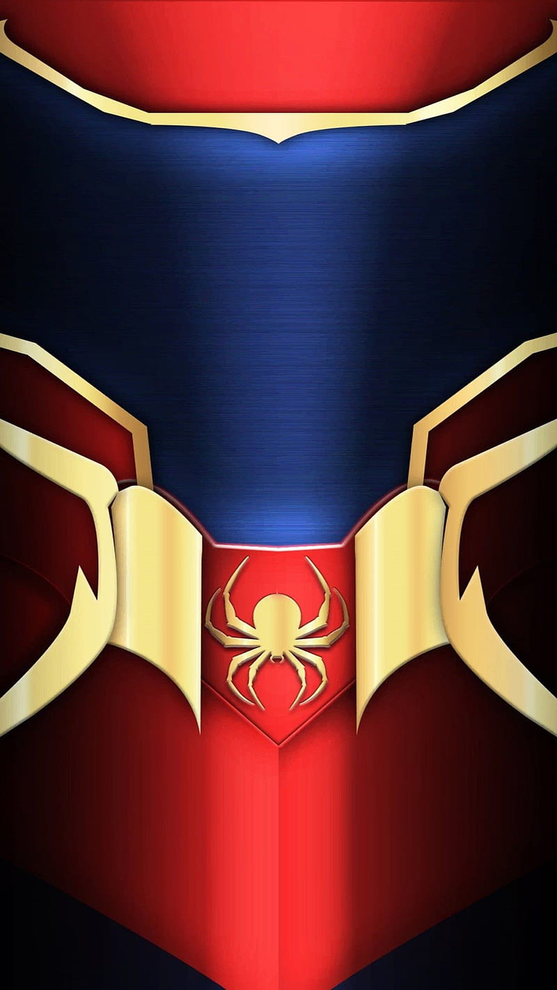 spiderman background, desenho, logo, red, blue, gold, HD phone wallpaper