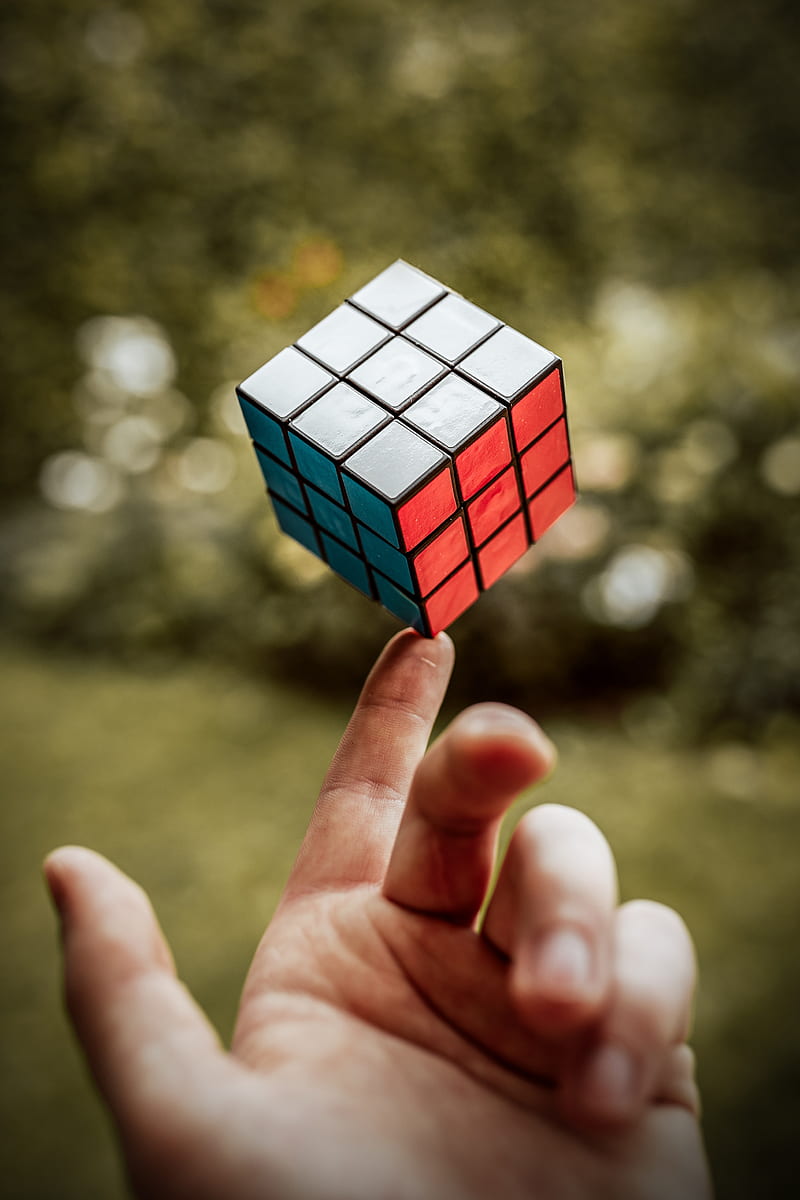 rubiks cube, hand, fingers, touch, HD phone wallpaper