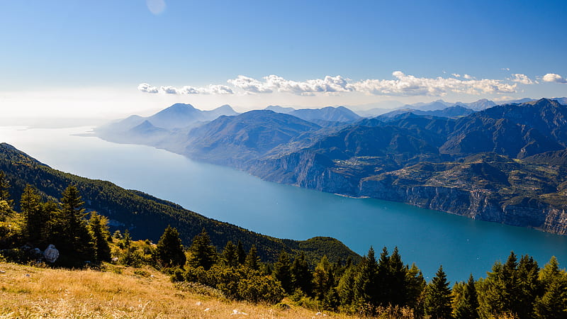 Lakes, Lake, Alps, Italy, Lake Garda, Mountain, HD wallpaper