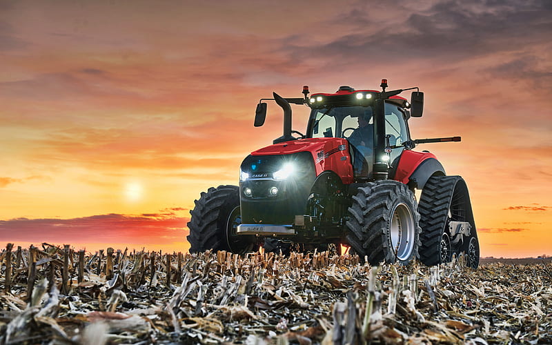 Case IH Magnum 340 harvest, 2019 tractors, agricultural machinery, R, harvesting corn, tractor in the field, agriculture, Case, HD wallpaper