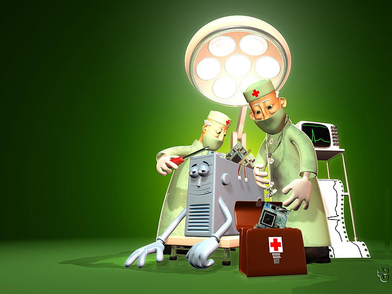 Operation Of CPU !!!, 3d-art, doctor, humor, cpu, operation, funny,  abstract, HD wallpaper | Peakpx