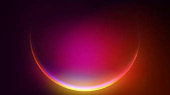 Dark Pink Yellow Bubble Glow Windows 11 Abstraction Abstract, HD wallpaper