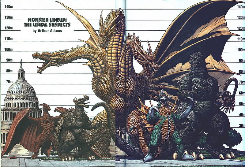 Monster Line-Up, Monsters, Sci-Fi, Movies, Godzilla, HD wallpaper