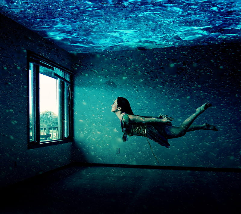 Floating Girl Abstract Art Creative Water Hd Wallpaper Peakpx