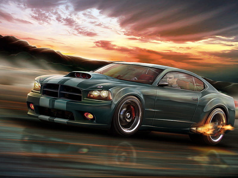 Booster, race, stunning, cg, drag car, driver, mustang, speed, car, gris, muscle car, fast, sportscar, spinning wheels, fire, cool, flames, charger, race car, style, HD wallpaper