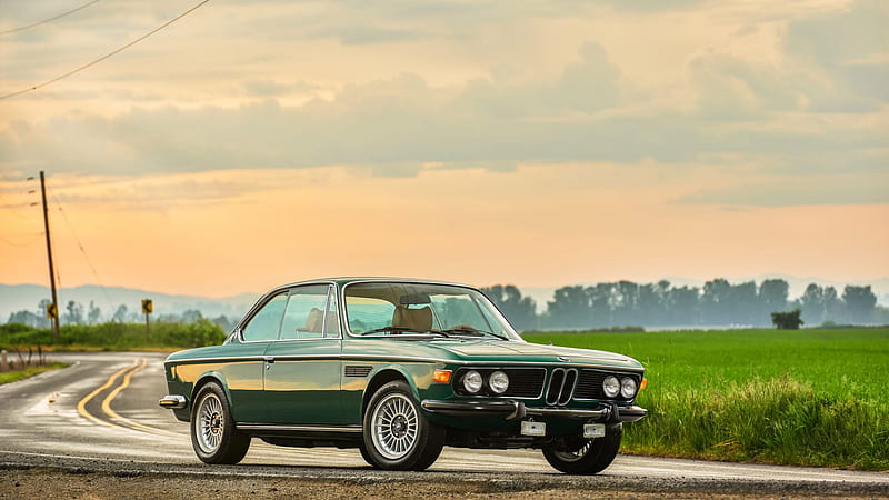 BMW, BMW 3.0CS, Car, Coupé, Green Car, Luxury Car, Old Car, HD wallpaper