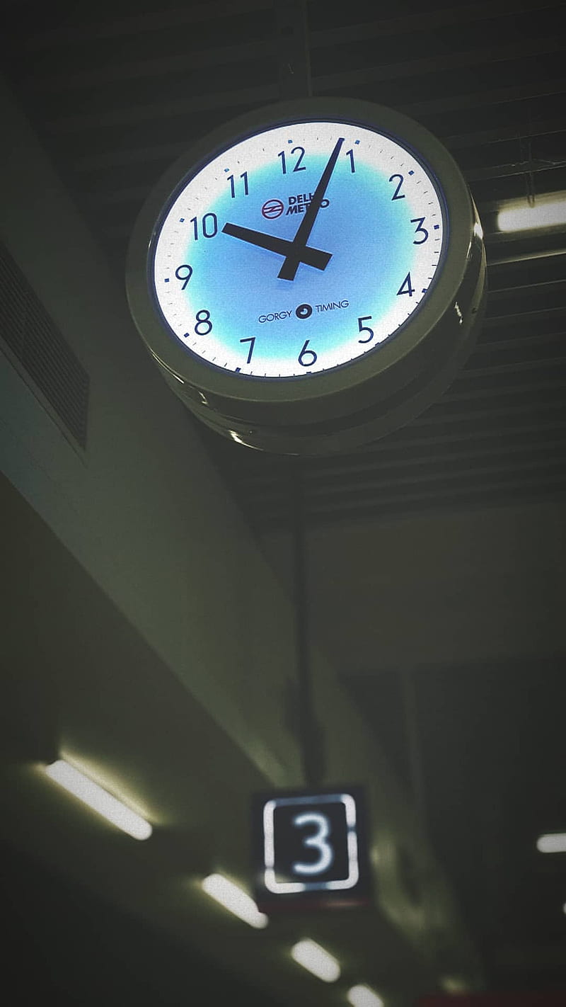 Clock, back, future, tag, plus, watch, delhi, metro, delhi metro, new delhi, wall clock, HD phone wallpaper