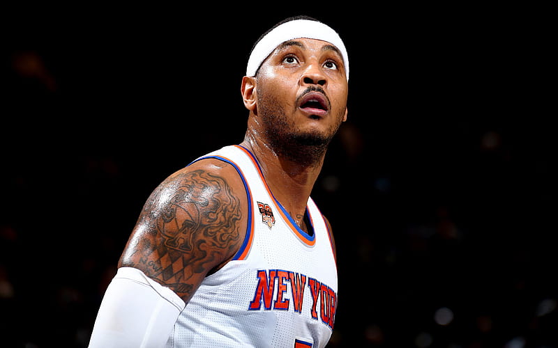 Carmelo Anthony, New York Knicks portrait, NBA, basketball, American basketball player, USA, HD wallpaper