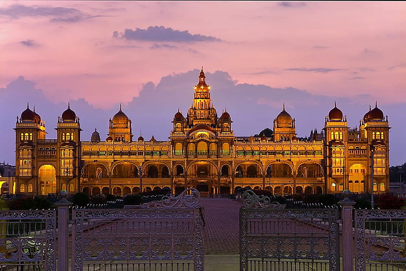 The Historical Mysore Palace of Karnataka, India, HD wallpaper