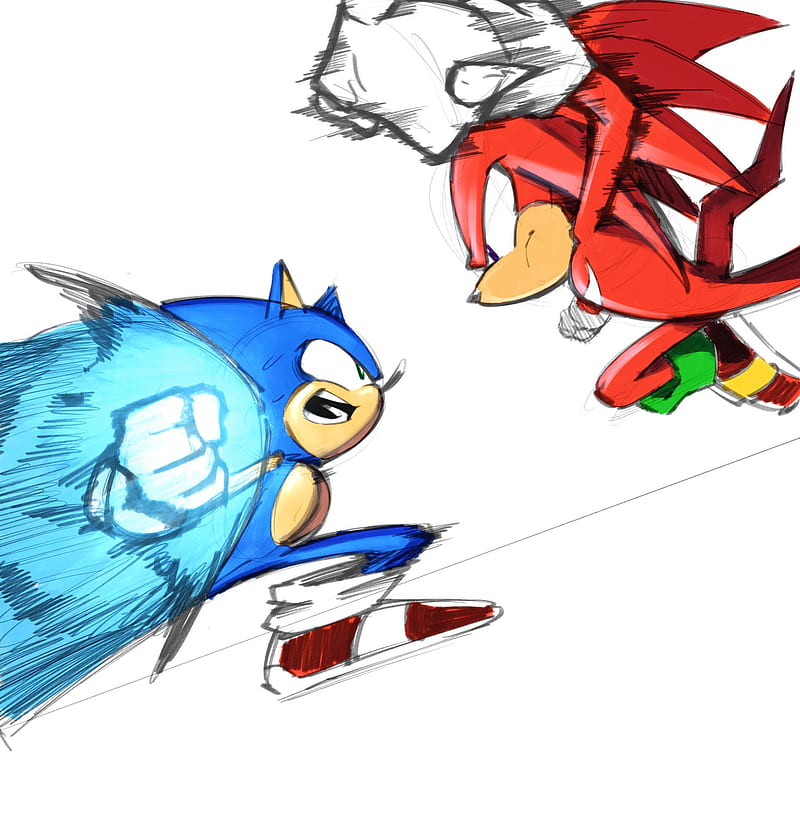 Sonic vs knuckles, sega, sonic the hedgehog, HD phone wallpaper