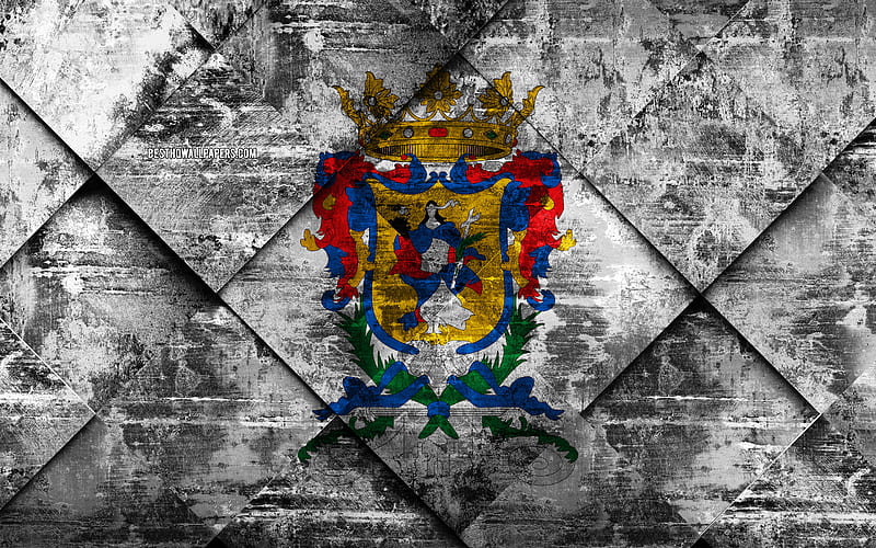 Flag of Guanajuato, grunge art, rhombus grunge texture, Mexican state, Guanajuato flag, Mexico, Guanajuato, State of Mexico, creative art, HD wallpaper
