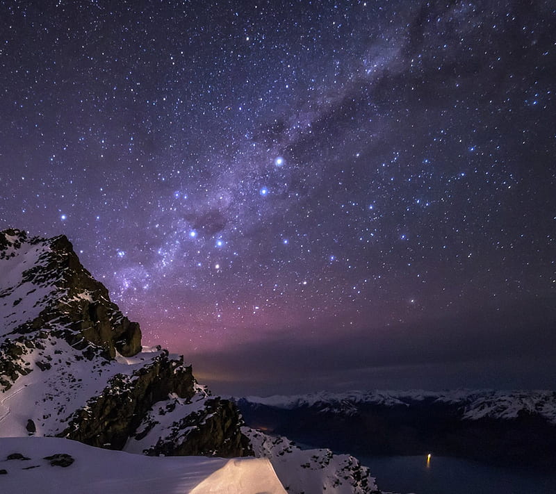 Milky way, mountain, stars, HD wallpaper