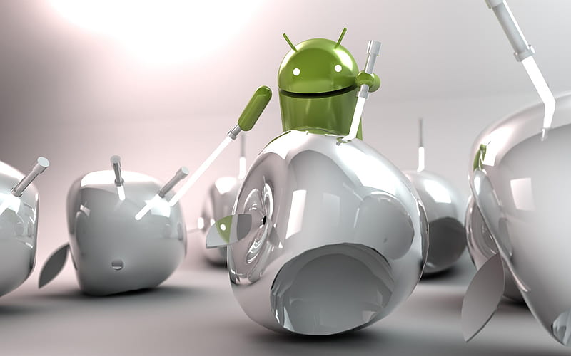 android vs apple-Android logo robotics, HD wallpaper