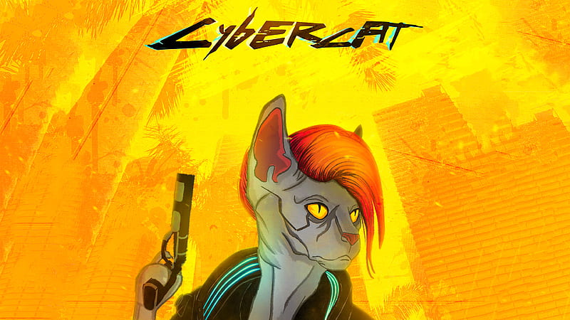 Cybercat X Cyberpunk 2077, cyberpunk-2077, 2021-games, games, HD wallpaper